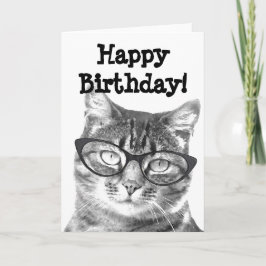 Tarjeta de cumpleaños feliz con diseño de gato div
