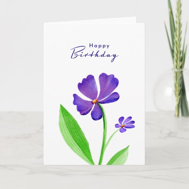 Tarjeta de cumpleaños feliz con flor acuática (Anverso)