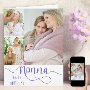Tarjeta de cumpleaños feliz con foto de Nonna Cali