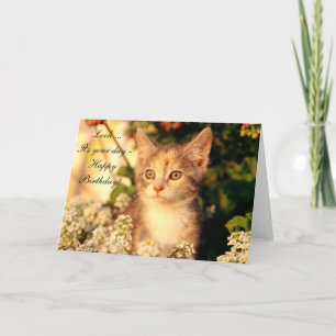Tarjeta de cumpleaños feliz con gatito