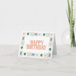 Tarjeta de cumpleaños feliz con la costa de la fro