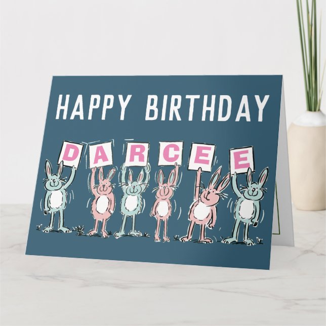 Tarjeta de cumpleaños feliz con nombre de 6 letras (Anverso)