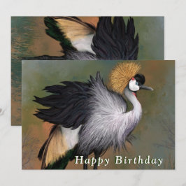 Tarjeta de cumpleaños feliz con pájaro de grava de