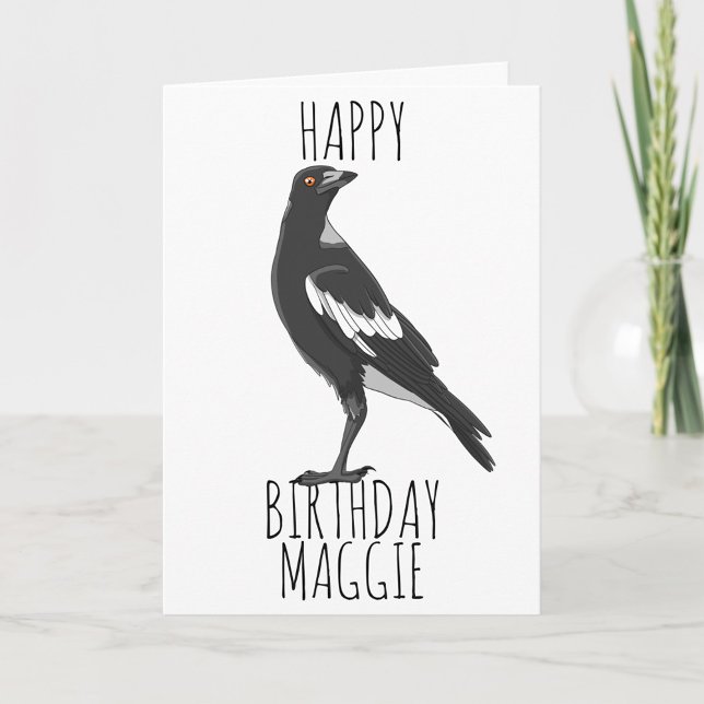 Tarjeta de cumpleaños feliz con urraca australiana (Subido por el creador)