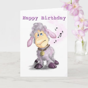 Tarjeta de cumpleaños feliz cordero pequeño con Ca