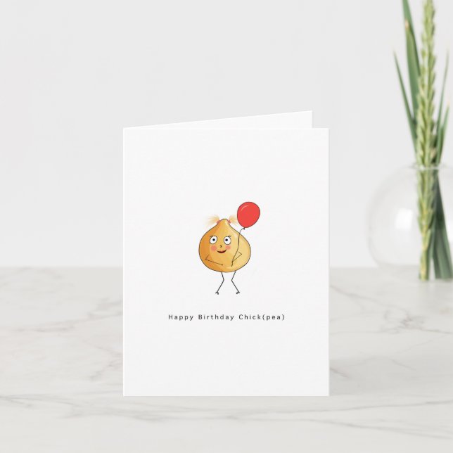 Tarjeta de cumpleaños. Feliz cumpleaños Chick, gar (Anverso)