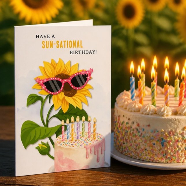 Tarjeta de cumpleaños Feliz Cumpleaños con Girasol (Subido por el creador)