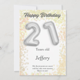 Tarjeta de cumpleaños feliz de 21 años