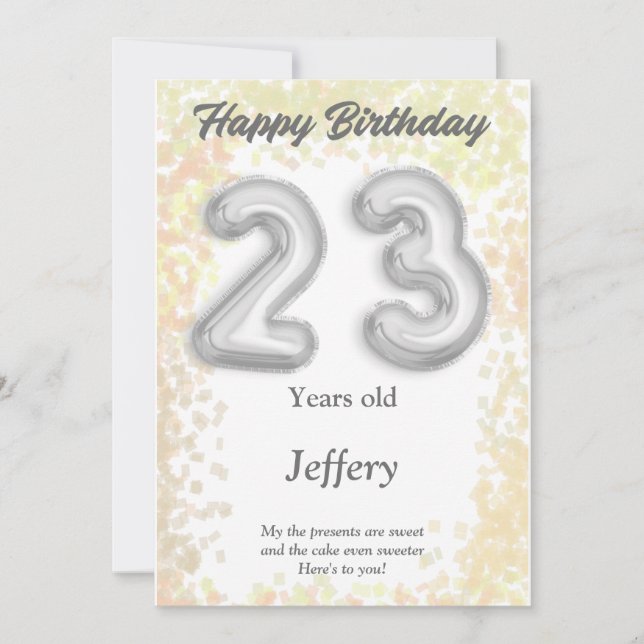 Tarjeta de cumpleaños feliz de 23 años (Anverso)
