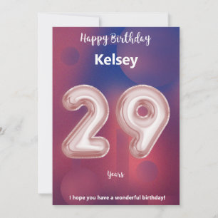 Tarjeta de cumpleaños feliz de 29 años