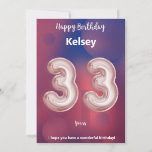 Tarjeta de cumpleaños feliz de 33 años