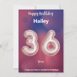 Tarjeta de cumpleaños feliz de 36 años