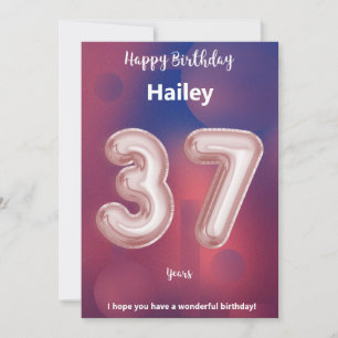 Tarjeta de cumpleaños feliz de 37 años