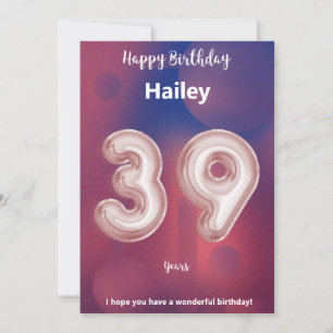 Tarjeta de cumpleaños feliz de 39 años