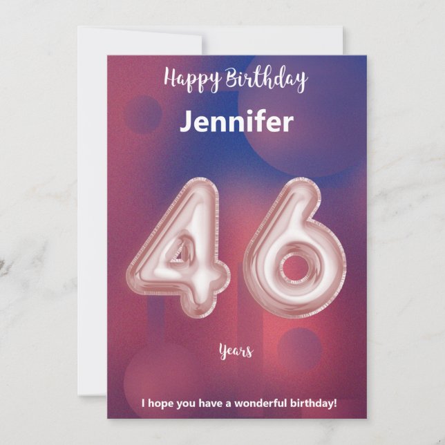 Tarjeta de cumpleaños feliz de 46 años (Anverso)