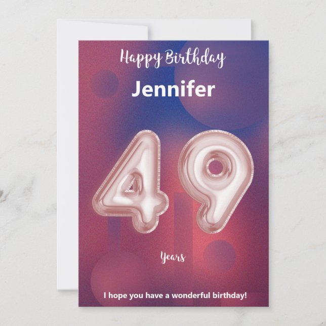 Tarjeta de cumpleaños feliz de 49 años (Anverso)
