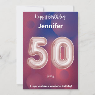 Tarjeta de cumpleaños feliz de 50 años