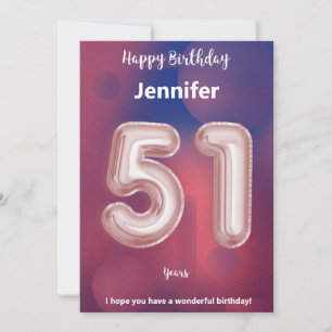 Tarjeta de cumpleaños feliz de 51 años