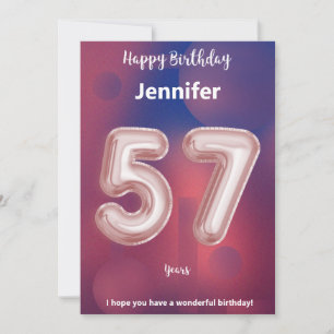 Tarjeta de cumpleaños feliz de 57 años