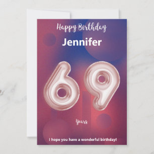 Tarjeta de cumpleaños feliz de 69 años