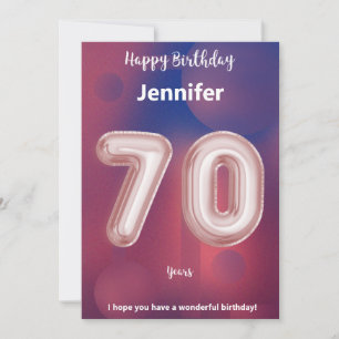 Tarjeta de cumpleaños feliz de 70 años