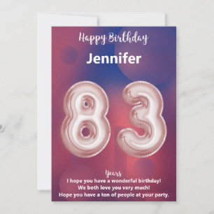 Tarjeta de cumpleaños feliz de 83 años - Elegante