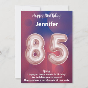Tarjeta de cumpleaños feliz de 85 años