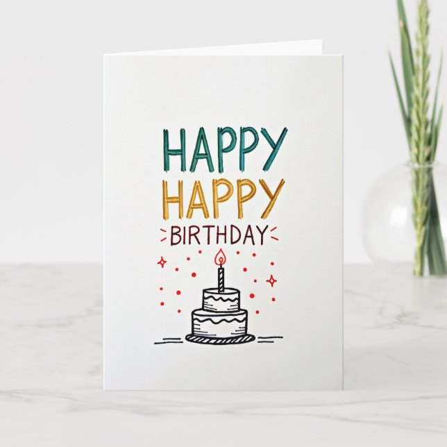 Tarjeta de cumpleaños feliz de artesano (Anverso)