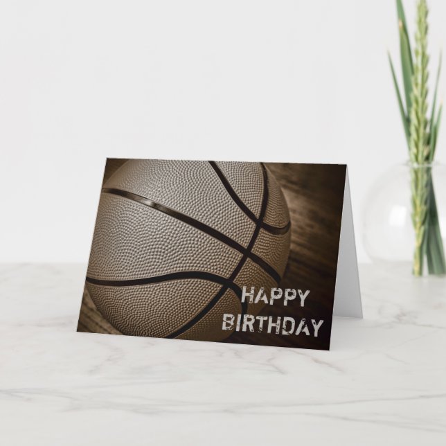 Tarjeta de cumpleaños feliz de baloncesto (Anverso)