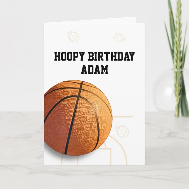 Tarjeta de cumpleaños feliz de baloncesto Deportes (Anverso)