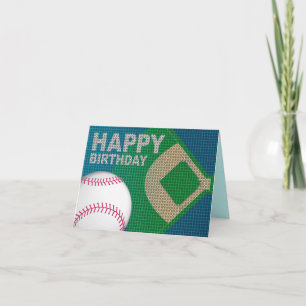 Tarjeta de cumpleaños feliz de béisbol