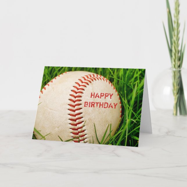 Tarjeta de cumpleaños feliz de béisbol (Anverso)