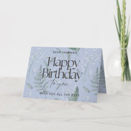 Tarjeta de cumpleaños feliz de Blue Lily of Valley