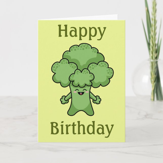 Tarjeta de cumpleaños feliz de Broccoli (Anverso)