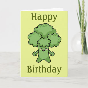 Tarjeta de cumpleaños feliz de brócoli