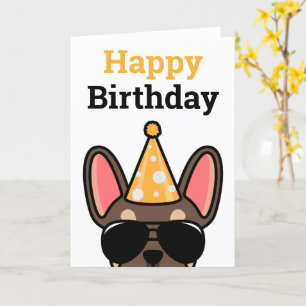 Tarjeta de cumpleaños feliz de Bulldog francés Bro