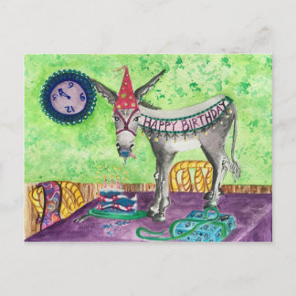 Tarjeta de cumpleaños feliz de burro