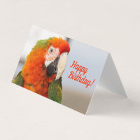 Tarjeta de cumpleaños feliz de Camelot Macaw