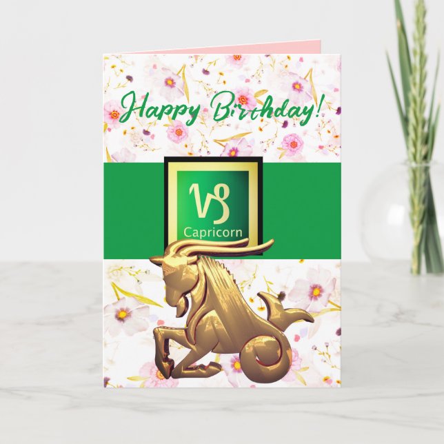 Tarjeta de cumpleaños feliz de Capricorn (Anverso)