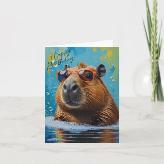 Tarjeta de cumpleaños feliz de Capybara