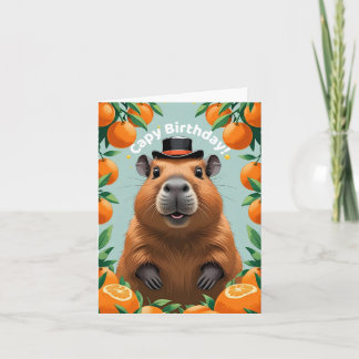 Tarjeta de cumpleaños feliz de Capybara