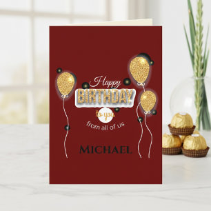 Tarjeta de cumpleaños feliz de celebración del equ