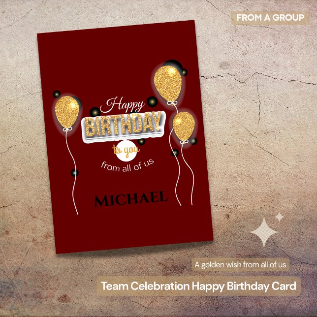 Tarjeta de cumpleaños feliz de celebración del equ ( Team Celebration Happy Birthday Card)