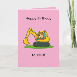 Tarjeta de cumpleaños feliz de chica con diseño de