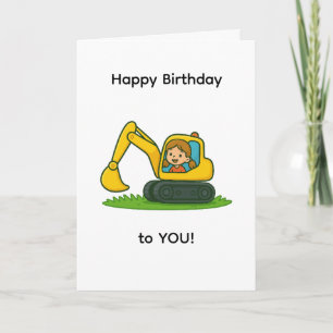 Tarjeta de cumpleaños feliz de chica con diseño de
