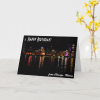 Tarjeta de cumpleaños feliz de Chicago Skyline