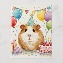 Tarjeta de cumpleaños feliz de cobaya linda