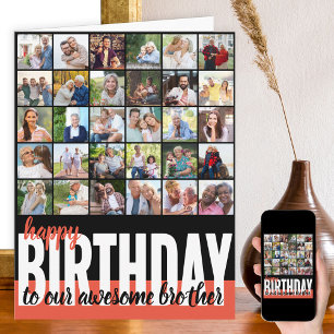 Tarjeta de cumpleaños feliz de Collage de fotos Br