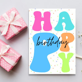 Tarjeta de cumpleaños feliz de color de la tipogra