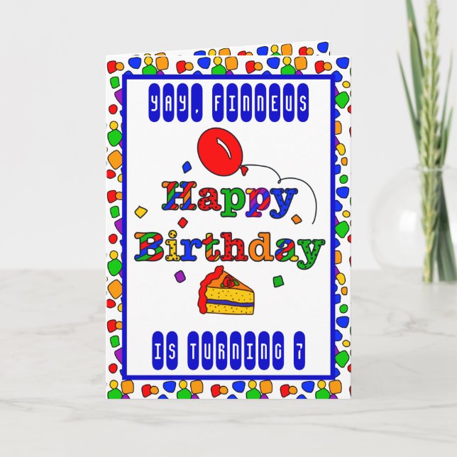 Tarjeta de cumpleaños feliz de color personalizada (Anverso)